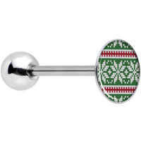 Green Red Christmas Sweater Barbell Tongue Ring