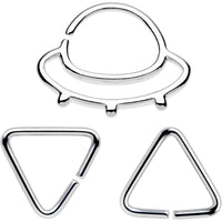16G 5/16 Outer Space UFO Septum Ring Pack Set of 3