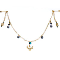 Egyptian Goddess Dangle Nipple Chain Created with Crystals