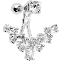 1/4 Clear Gem Darling Fan Dangle Cartilage Tragus Piercing