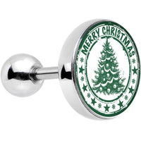 16G 1/4 Merry Christmas Tree Tragus Cartilage Earring