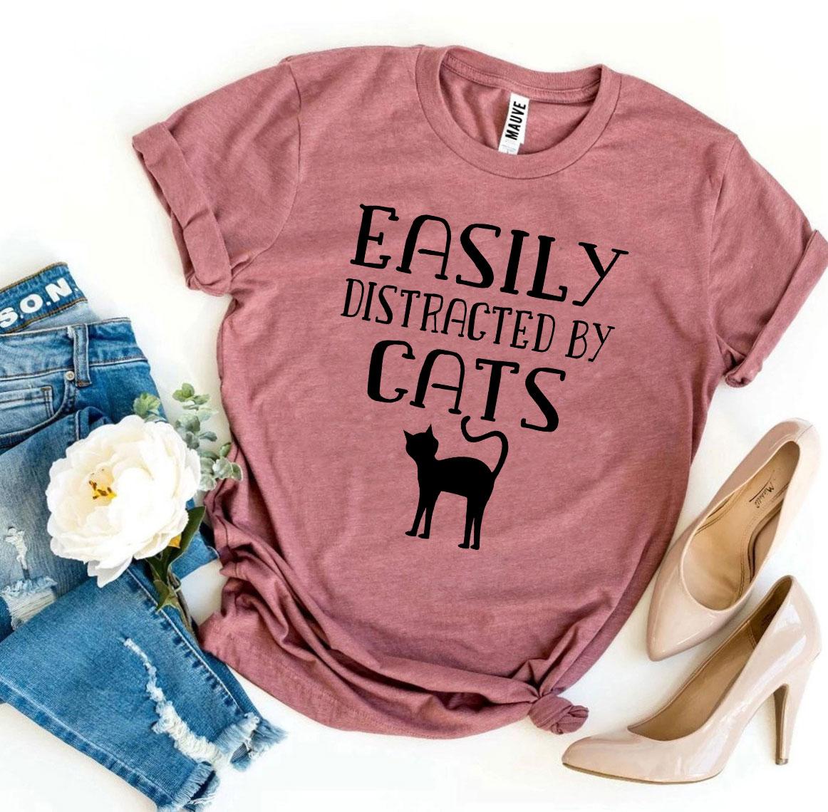 Easily Distracted By Cats T-Shirt - Jaico Online Shop