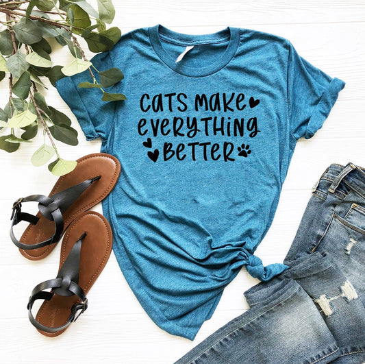Cats Make Everything Better T-Shirt - Jaico Online Shop