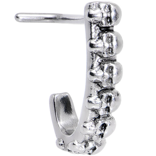 20G Halloween Scary Skulls Faux Hoop L Shaped Nose Ring