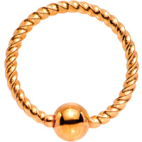 18G 5/16 Rose Gold Tone Anodized So Twisted Captive Style Seamless Ring