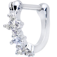 16G 5/16 Clear Gem Sparkle Hinged Cartilage Clicker