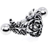 16G 1/2 Clear Gem Floral Wreath Cuff Cartilage Earring