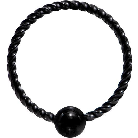 20G 5/16 Black Anodized So Twisted Captive Style Seamless Ring