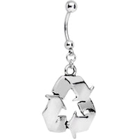 Handcrafted Recycle for the Environment Dangle Belly Ring