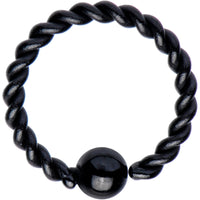 16G 5/16" Black IP So Twisted Captive Style Seamless Ring