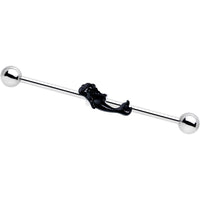 Black Diving Mermaid Industrial Barbell 38mm