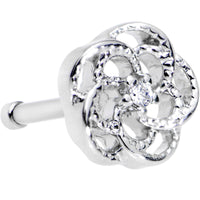 20G 1/4 Clear CZ Gem Fledgling Flower Nose Bone