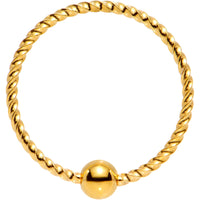 20G 3/8 Gold Tone Anodized So Twisted Captive Style Seamless Ring