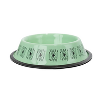 Non-Skid Boho Stainless Steel Dog Bowl – with Whimsical Unicorn Design, Silicone Base for Medium Dogs – 24oz