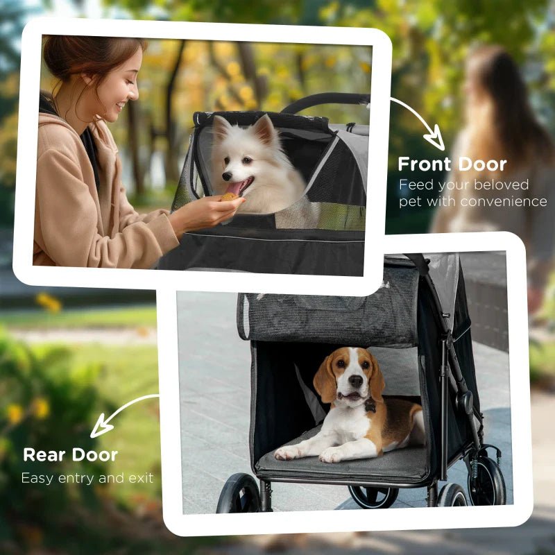 One - Click Foldable Stroller for Large Medium Small Dogs, Pet, Cats with Storage - Jaico Online Shop