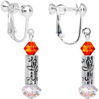 Holiday Candle Clip On Earrings Created with Crystals