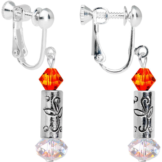 Holiday Candle Clip On Earrings Created with Crystals