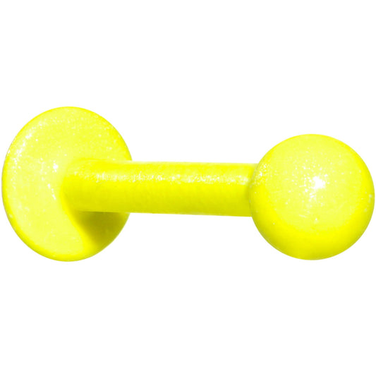 16G 3/8 Yellow Glow In The Dark Effect Plated Labret Monroe
