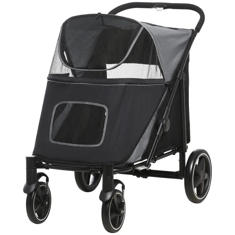 One - Click Foldable Stroller for Large Medium Small Dogs, Pet, Cats with Storage - Jaico Online Shop