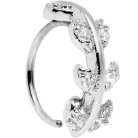 20G Clear CZ Gem Leafy Seamless Circular Ring