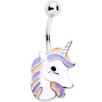 Pink Purple Mane Youthful Unicorn Belly Ring