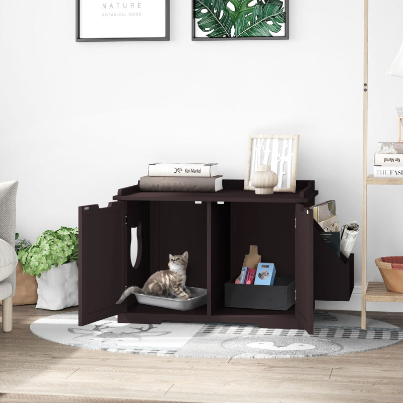 Cat Litter Box Nightstand End Table Enclosure