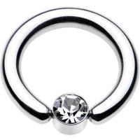 8G 1/2 Clear Gem 5mm Disc BCR Captive Ring