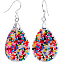 Handcrafted I Want Candy Silver Plated Fishhook Earrings