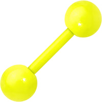 14G 9mm Yellow Acrylic Over Steel 6mm Ball Straight Barbell