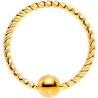 20G 5/16 Gold Tone Anodized So Twisted Captive Style Seamless Ring