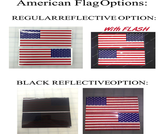 American Flag: 5" 3M Reflective Decal Stickers (x2)