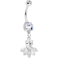 Clear Gem Brilliant Bunch Dangle Belly Ring