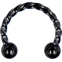 16G 5/16 Black IP Seriously Twisted Horseshoe Circular Barbell