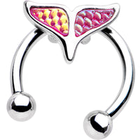 16G 5/16 Pink Mermaid Scale Tail Horseshoe Circular Barbell