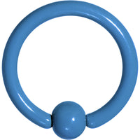 16G 5/16 Blue Acrylic Over Steel Captive Ring