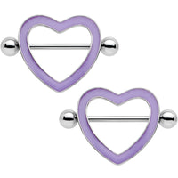 3/4 Purple Glow in the Dark Valentine Heart Nipple Shield Set