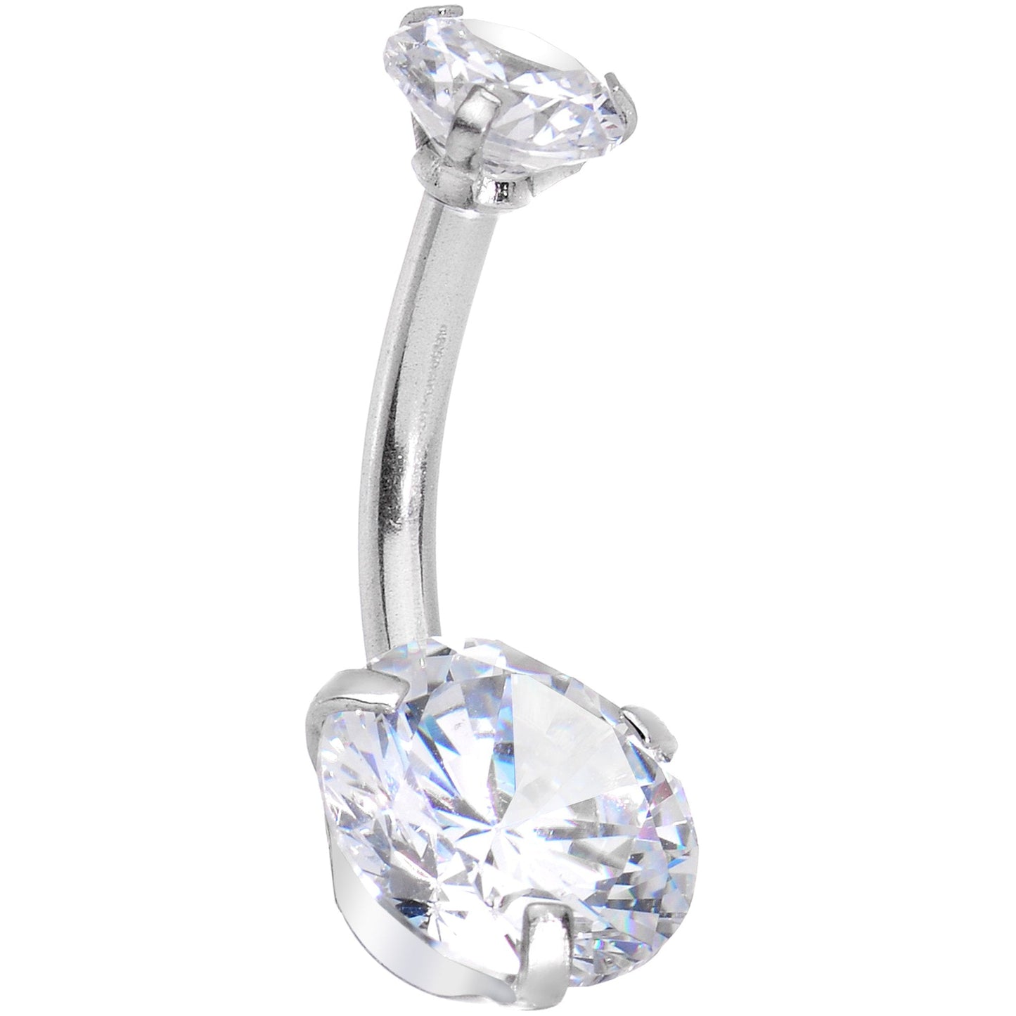 Clear Gem Sparkle Butterfly Dangle Belly Ring