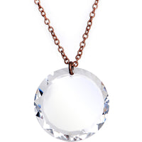 Clear Halo Copper Chain Necklace Created with Crystals