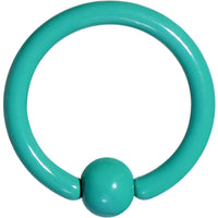 16G 5/16 Green Acrylic Over Steel Captive Ring