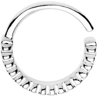 16G Rhodium Plated Half Paved Groove Seamless Circular Ring