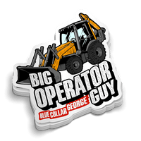 Blue Collar George - Big Operator Hard Hat Decal