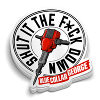 Blue Collar George - Shut It Hard Hat Decal
