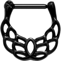 16G 5/16 Black Lingering Lotus Flower Septum Clicker