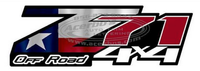 Z71 Off Road 4 x 4 TEXAS USA Flag Set of 2 Truck Decals/Stickers